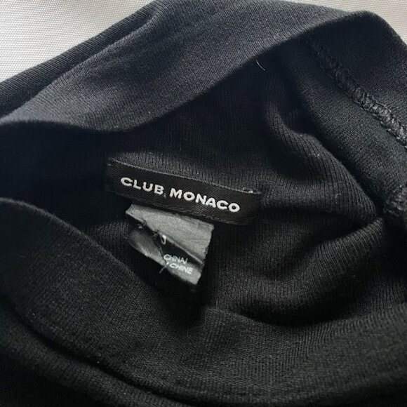 CLUB MONACO BLACK HIGH NECK LONG SLEEVES BODYCON DRESS - 0 - Picture 6 of 10